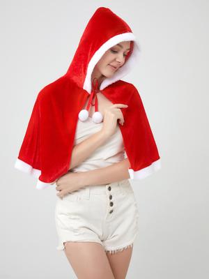 Adult Hooded Cape Cloak, Christmas Women's Gold Velvet Cosplay Costume
