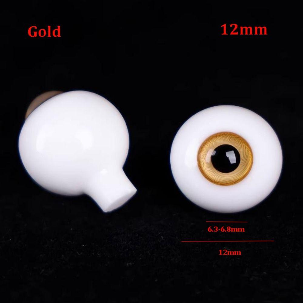 Cute Blue Gold Glass Eyes 2 Colors DIY Doll Making Crafts New Textured Glass Eyeball  For BJD Dolls