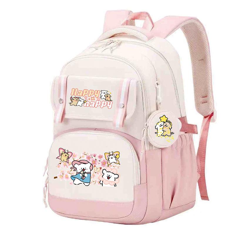 Line puppy cute college style schoolbag large capacity foreign trade campus junior high school students versatile children's backpack