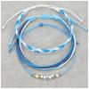 3 Pieces Wax Cord Braided Bracelet Multi-colored Beaded Shell Handcrafted Bohemian Bracelets Universal Beach Accessories