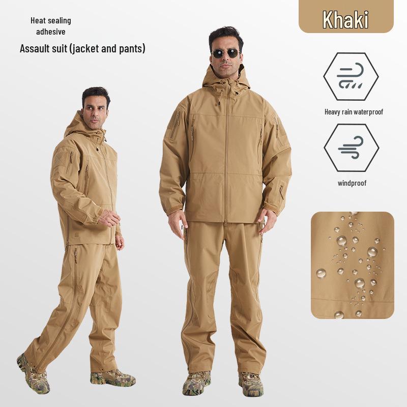 Men s Waterproof Camouflage Ski  Outdoor Suit: Taped, Lightweight, Tactical Sports for Climbing  Camping 3XL