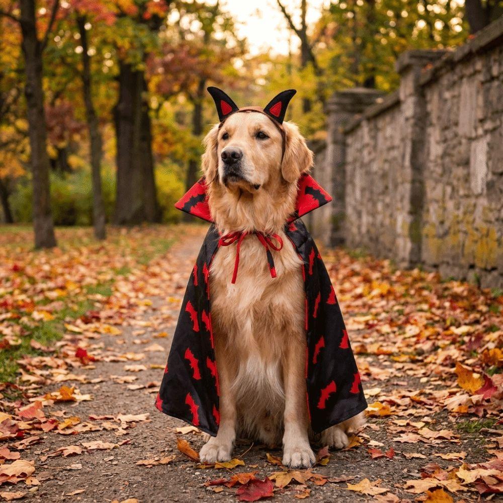 Breathable Dog Bat Cloak Set Adjustable Fit Halloween Dog Clothes Cat Cosplay Cloak  Themed Party