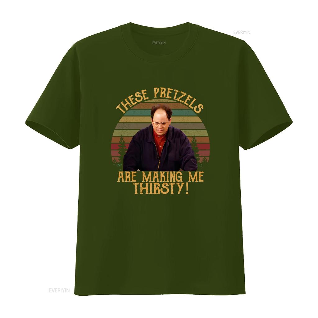 These Pretzels Are Making Me Thirsty Retro Vintage T Shirt Print Vintage Washed Slightly Fashion Versatile Comfortable