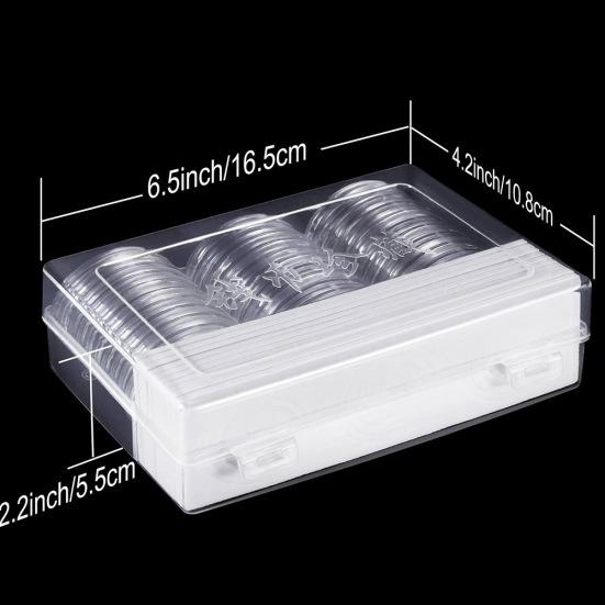 46mm Coin Protective Case Capsules Organizer Storage Box with Adjustable Pad