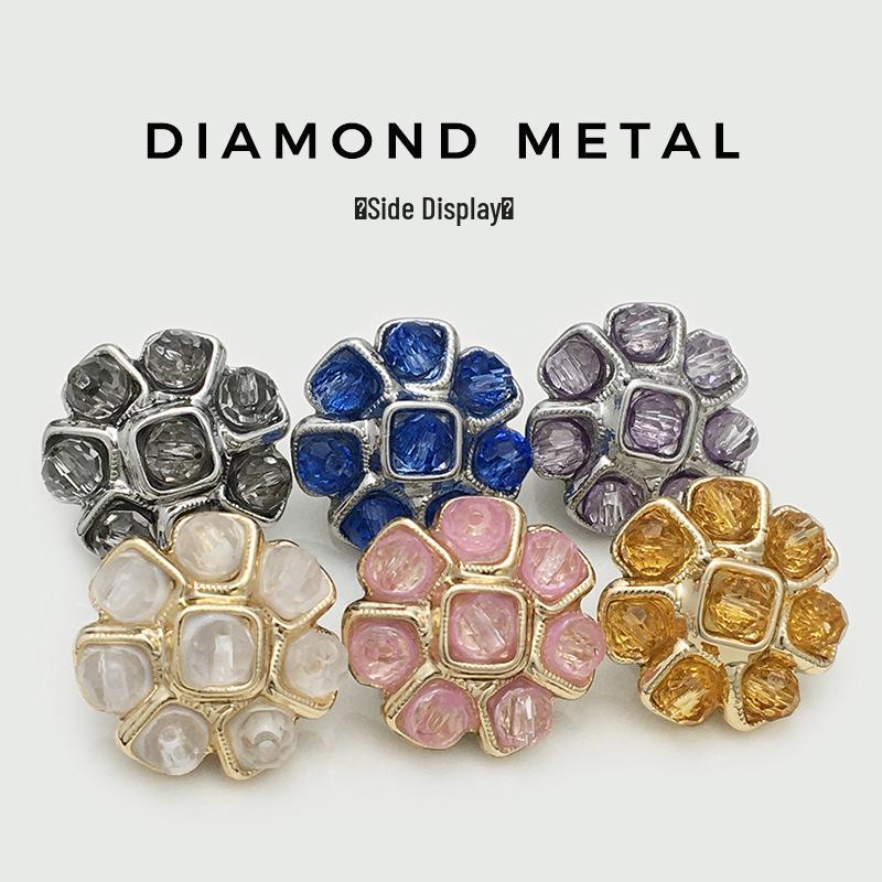 Luxury Colorful Rhinestone Flower Buttons for Suits and Coats