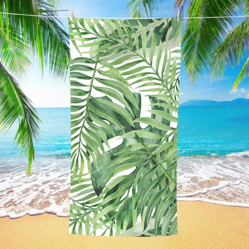 Aquarell Tropische Monstera Palmenblatt Strandtuch Weich Schnelltrocknend Sandfreies Handtuch für Strand Pool Reisen Yoga Täglich