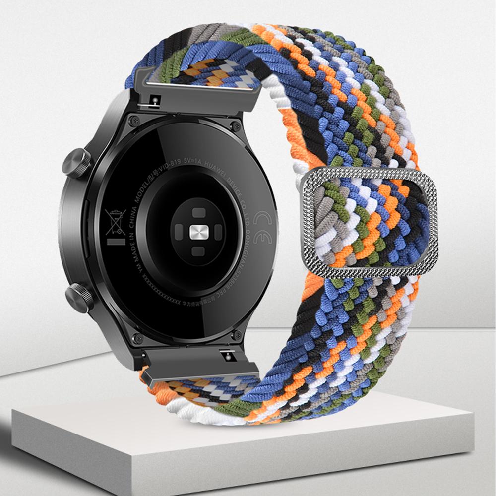

20mm Braided Rope Adjustable Watchband Replacement for Samsung Galaxy Watch Active/Active2 40mm/Watch 42mm Black