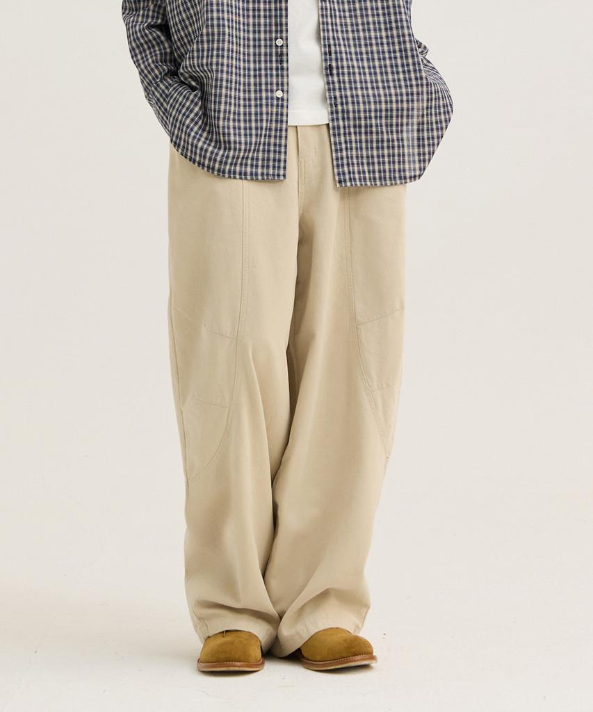 WAAR M275 Peach Cotton Wide Pants_Beige