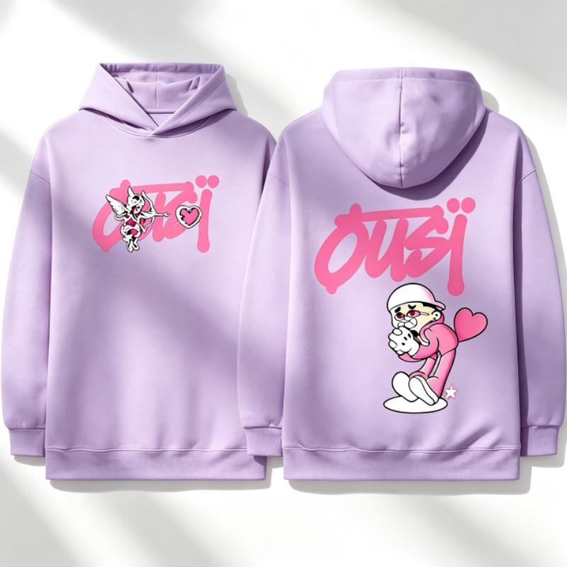 Felpe per Ragazzi Ragazze Felpa Casual Abbigliamento Bambini Top Felpa con Cappuccio a Manica Lunga Stampa Cartoon Amore Ragazzo Felpa con Cappuccio