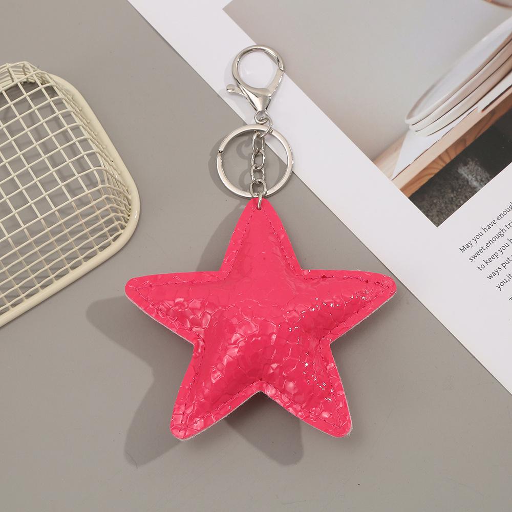 2025 Premium PU Leather Pentagram Keychain Pendant - High-End Accessory