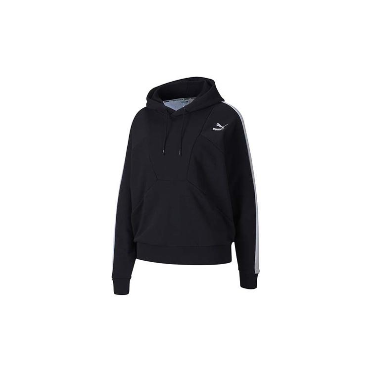 (WMNS) PUMA Small Logo Hoodie Black White Women s 597447-01 M