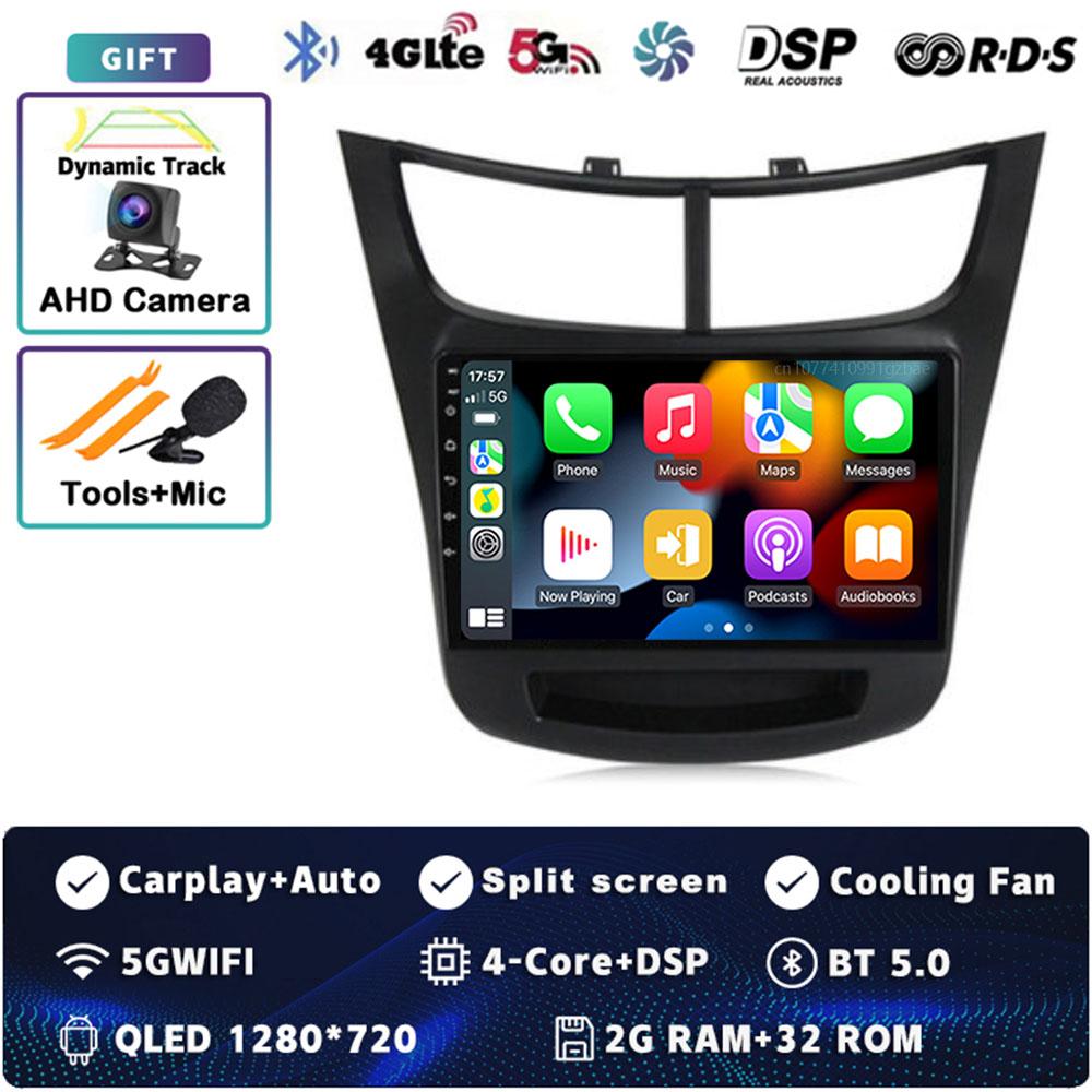 Android 14 Carplay Auto For Chevrolet Sail Aveo 2015-2019 Car Radio 4G WIFI Navigation Player Multimedia Srereo Video 360 Camera