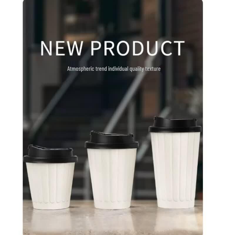 Mubaisen Embossed Disposable 500ml Milk Tea Cups with Lids