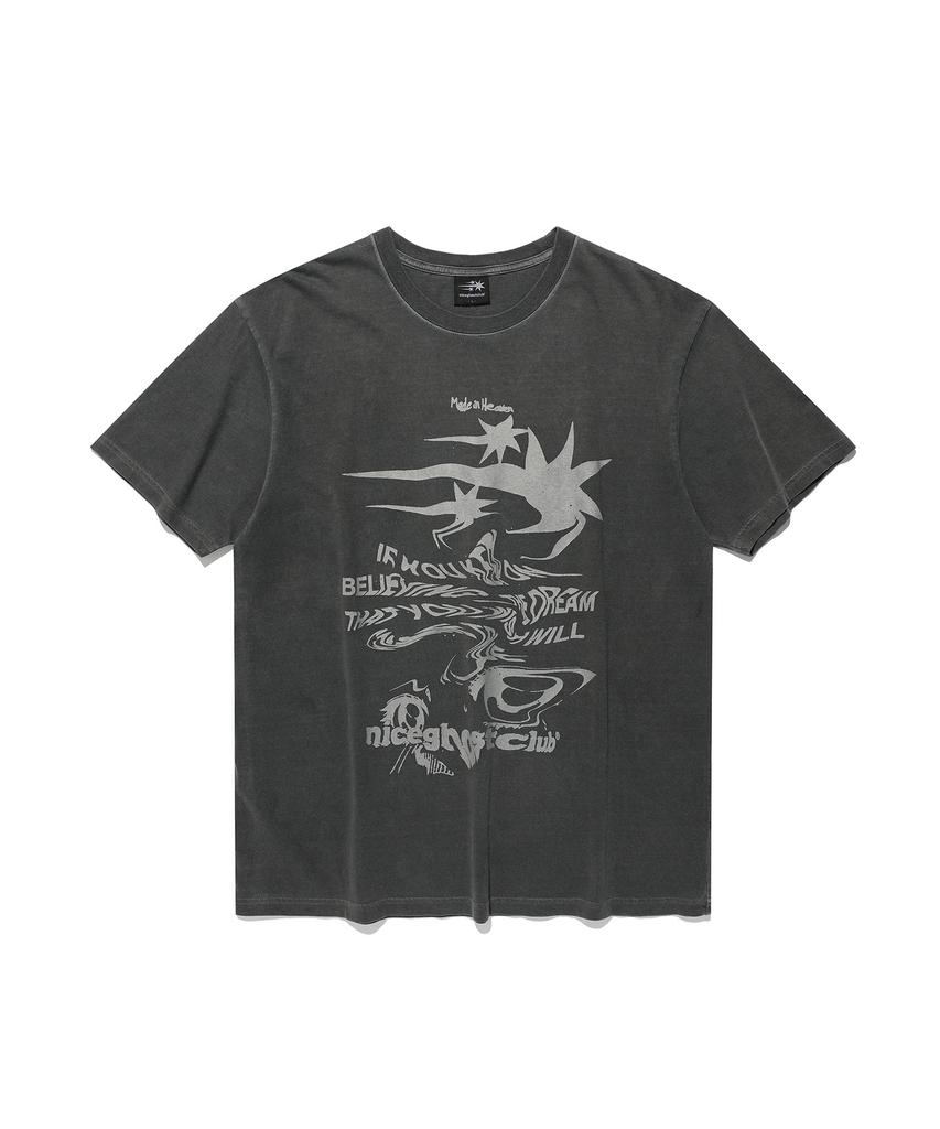NICEGHOSTCLUB Tornado Logo Pigment Tee_Charcoal(Ng2Gmut500A)