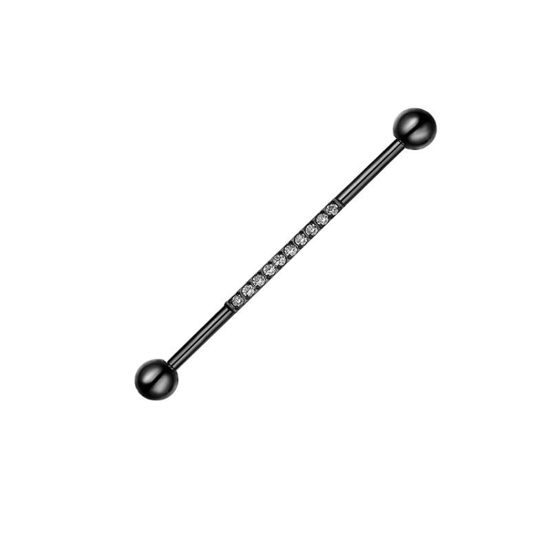 Barbell de Titânio G23 com Zircônia Cravejada para Joia de Piercing na Cartilagem da Orelha
