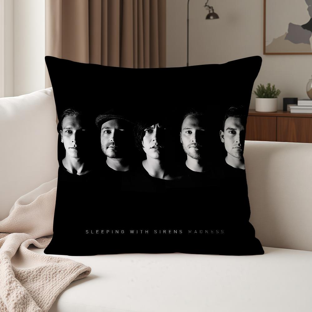 

Music Group SSleeping WWith Ssirens Pillow Case Suitable For Bedrooms Living Rooms Cars Home Decoration 30cmx30cm