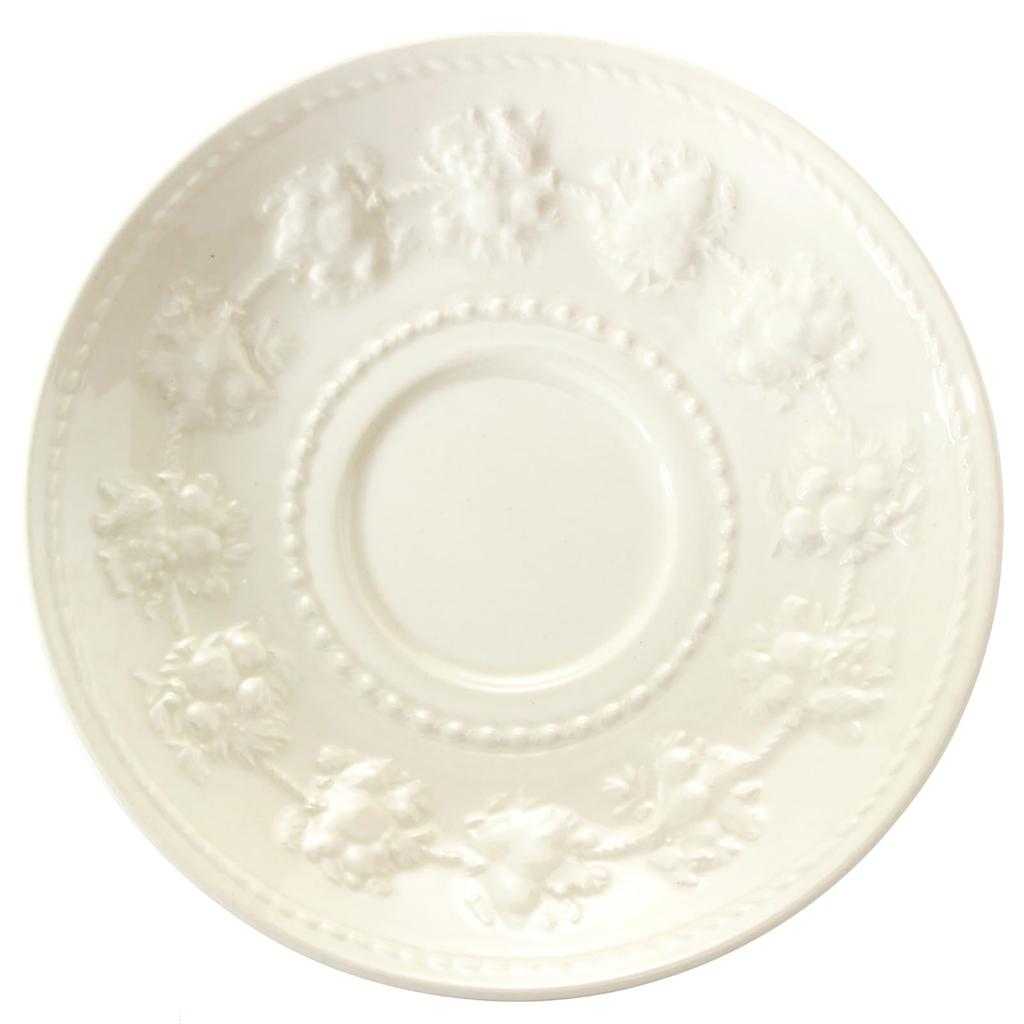 Wedgwood Official Wedding Gift Festivity Ivory Pair Teacup Wedding Gift for the Bride and Officially Imported Wrapping & Saucer, 250ml, Tableware,