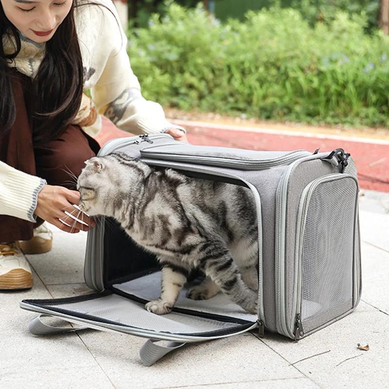 Tragbare Hunde Katzen Transporttasche Weiche Seite Rucksack Haustiertransporttaschen Hunde Reisetaschen Fluggesellschaft zugelassen Transport Ausgehende Haustiere Handtasche