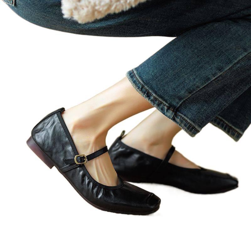 It's So Soft That I Don't Want To Take It Off! It's So Easy To Wear New Single Shoes, Women's Flat Shoes, Grandma Shoes, French Retro Mary Jane Shoes.