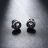 Punk Personality Stainless Steel Engraved Skull Nordic Compass Rune Pattern Stud Earrings for Men Women Does Not Fade Jewelry