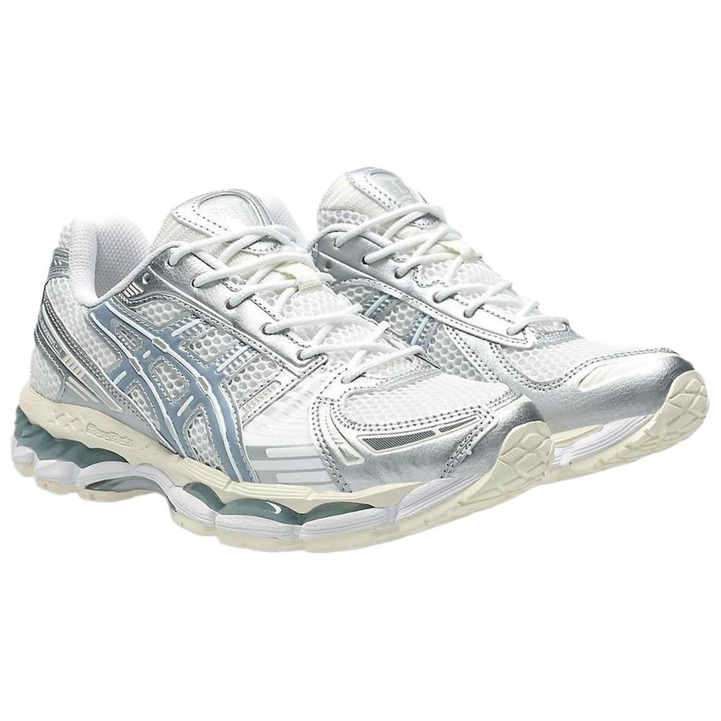 New Asics GEL Kayano 12.1 Abrasion Resistant Low Top Running Shoes Unisex Silver Blue 1203A759-101