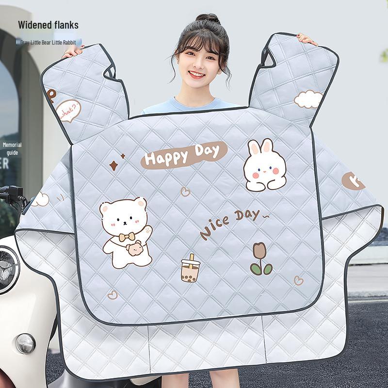 Universal All-Season Electric Bike Windshield Cover: Plush, Thickened, Rainproof, Cold- and Wind-Proof