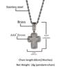 Baguette Cut Iced Out Double Layer Cross Pendant Necklace For Men/Women Gold Plated Stainless Steel Hip Hop Jewelry