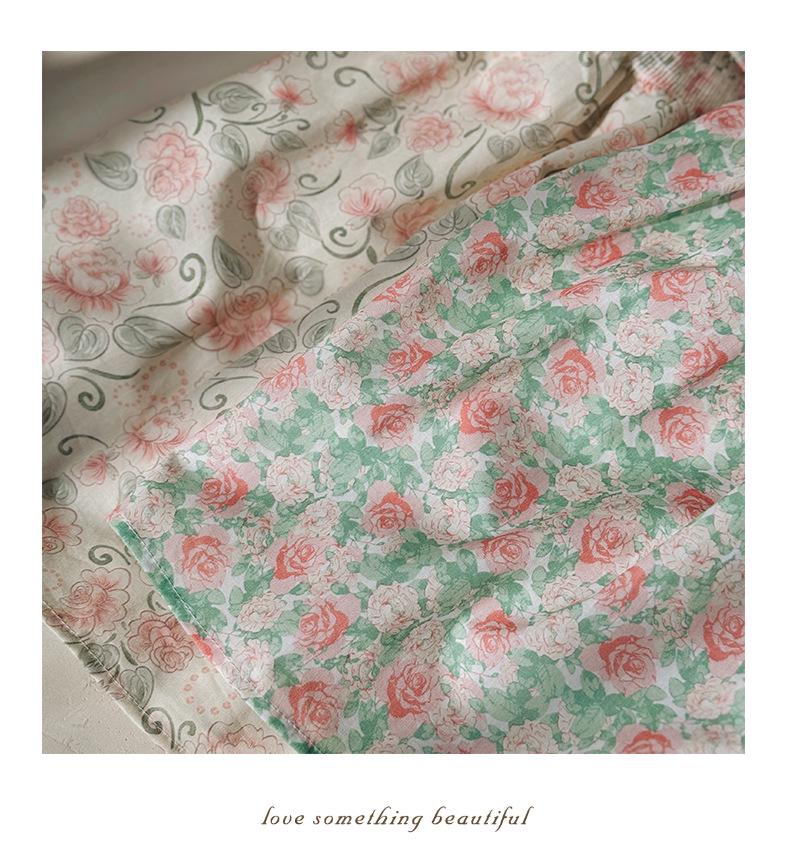 Handmade Floral Smocked Girl's Dress with Peter Pan Collar - Summer 2025 French Korean Style