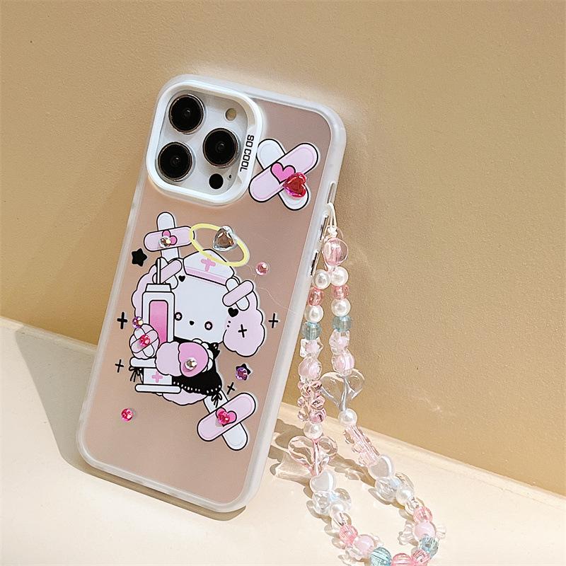 Frosted Laser Phone Case with Bracelet, Compatible with Huawei Mate60Pro, Apple 16, and iPhone 14/15Pro.