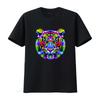 Tiger Face Neon T Shirt Wild Life Animal Rave Music Unisexs Vintage Washed Soft Fashion Comfortable Stylish Slightly