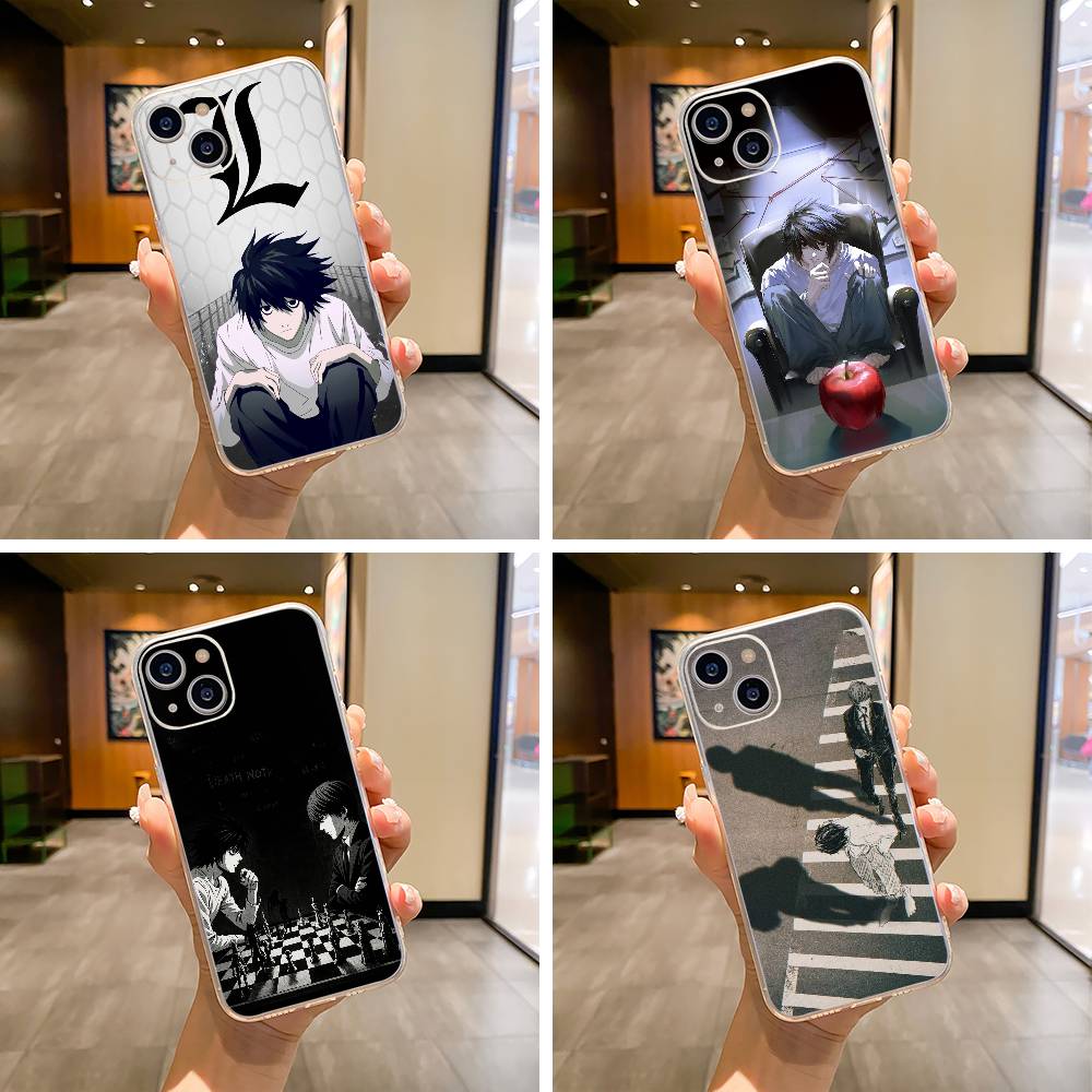 D-Death -Note Light Yagami -L Handyhülle Für iPhone17,16,15,14,13,12,11 ,Pro Max, Plus Weiches Silikon Transparente Hülle