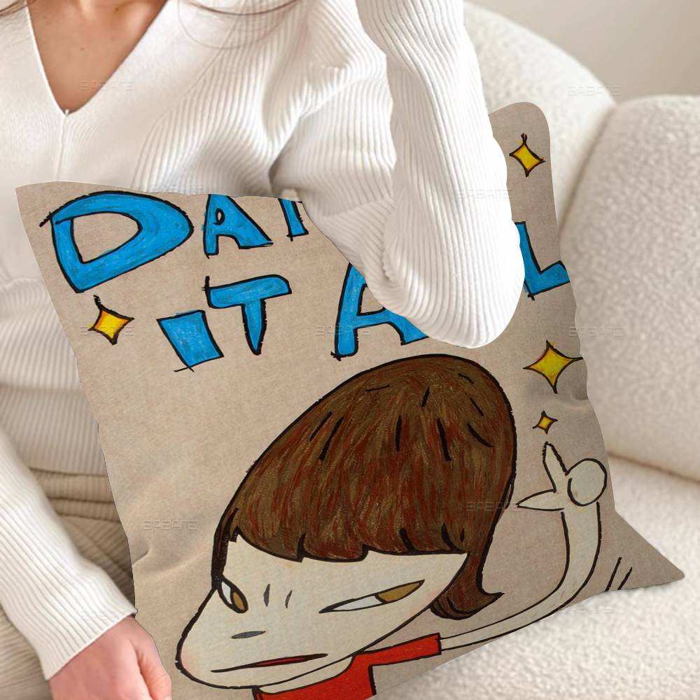 Yoshitomo Nara Pillow Cushion Cover Pillowcase Living Room Sofa Home Decor