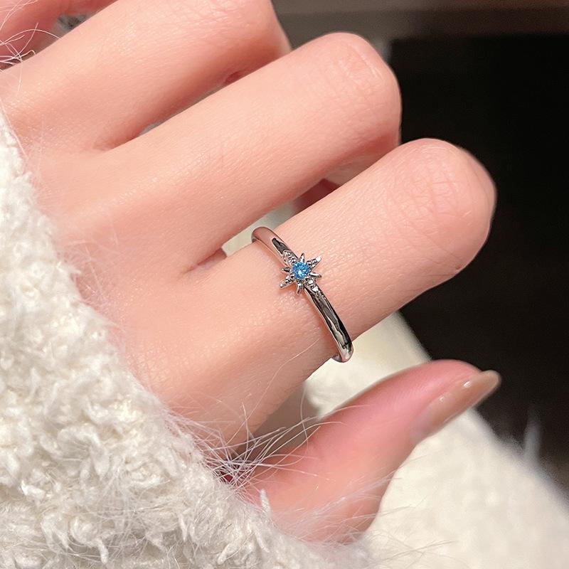 Nischendesign Mond Ubimos Schlichtes und modisches offenes Ring-Set Voll von Diamanten Zirkonring