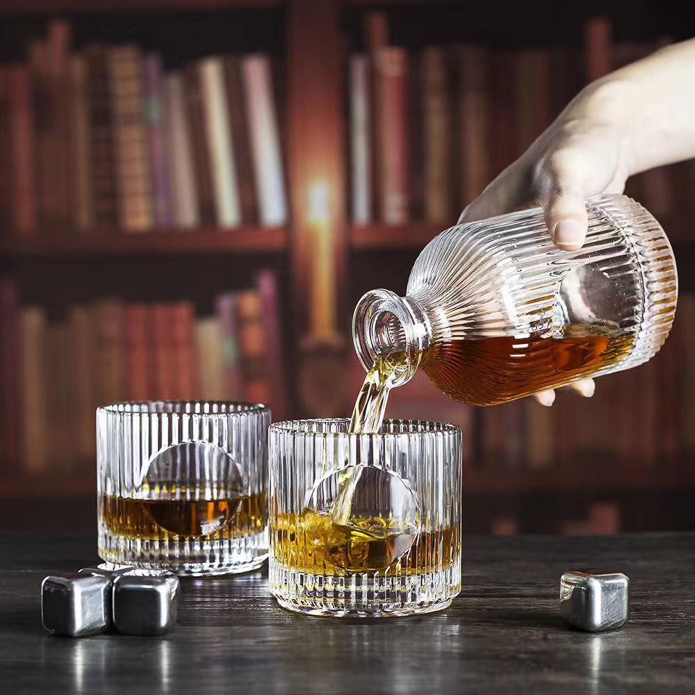 European Crystal Wine Decanter & Whiskey Bottle Set - Large Household Liquor Ornament and Accessories. Transparent