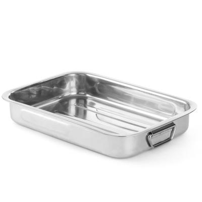 Stainless Steel Roasting Pan for Baking In the Oven 430x310x60mm Hendi 508527