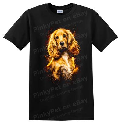Hundeliebhaber T-Shirt Cocker Spaniel Porträt Helle Farben Künstlerisches T-Shirt