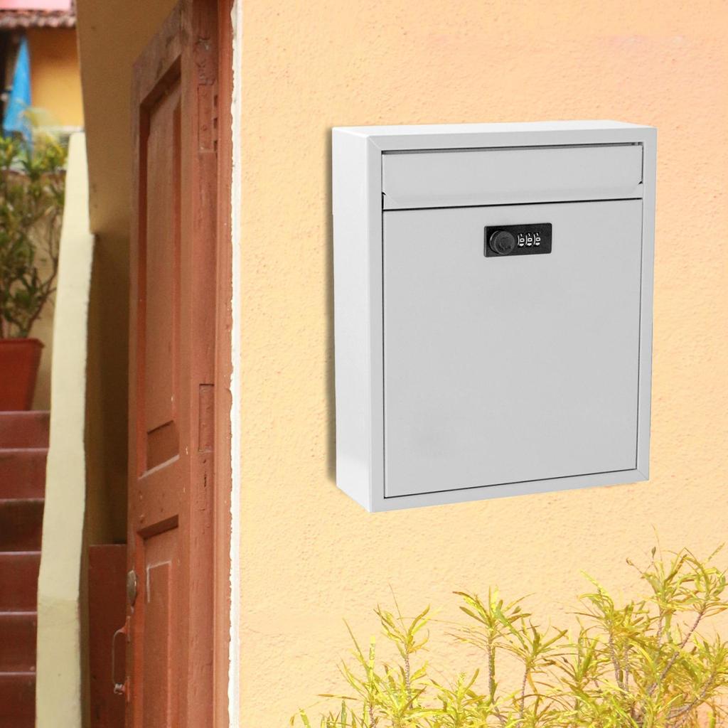 Wall Mount Mailbox Lockable Postbox Retro Drop Box Post Letter Letterbox Mail for Indoor Outdoor