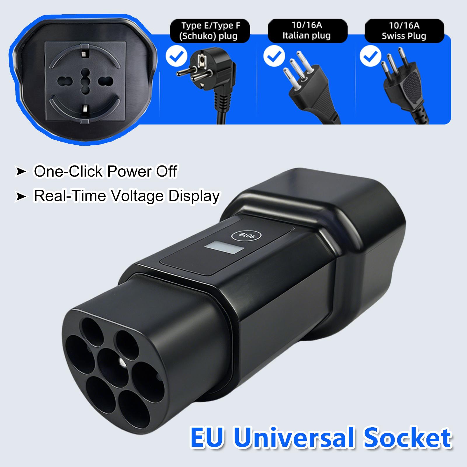 EVqiaoyi Type2 to Schuko Adapter with