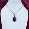 Tree Of Life Lapis Lazuli Gemstone Pendant Copper Wire Wrapped Handmade Jewelry