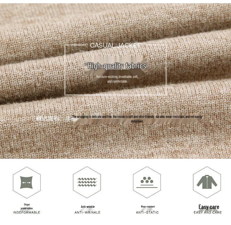Men's New Arrival Half-Zip Knit Sweater - Thick, Warm, Pure Color for Autumn/Winter