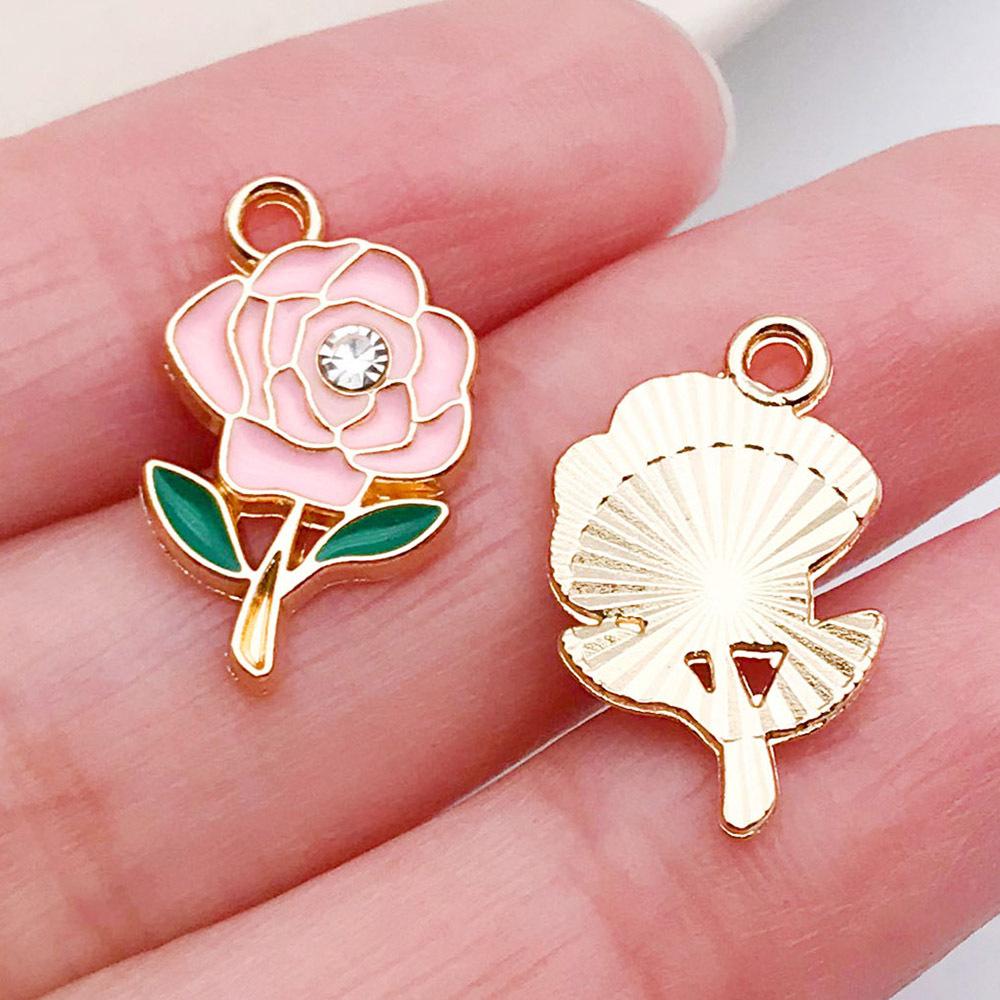 Red And Love Heart Peach Jewellery Accessories Diy Bracelet Keychain Necklace Pendant Alloy Oil Drop