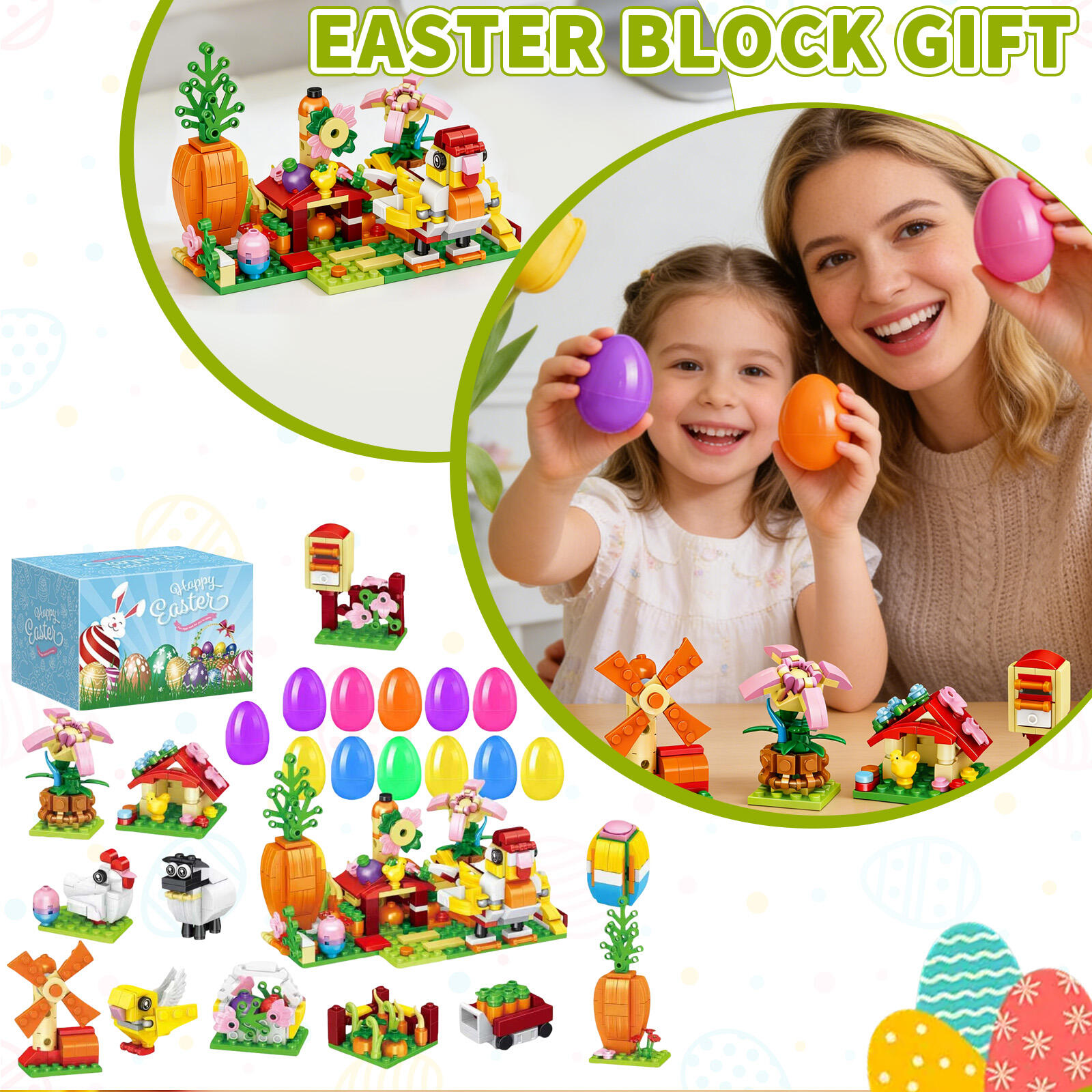 Животное Строительство Пасхальное Яйцо Детали Строительство Игрушка-Яйцо Симулятор One Size
