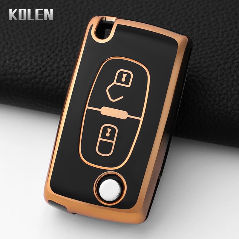 Mode Auto Schlüsselhülle Abdeckung Für Citroen C2 C3 C4 C5 C6 Xsara Berlingo Für Peugeot 207 307 308 407 607 807 Geschützter Schlüsselanhänger Fob