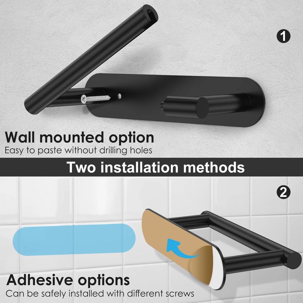 Toilet Paper Holder Stainless Steel Tissue Roll Holder No Drilling Wall Mounted Paper Dispenser Tissue Rack Bathroom Accessories