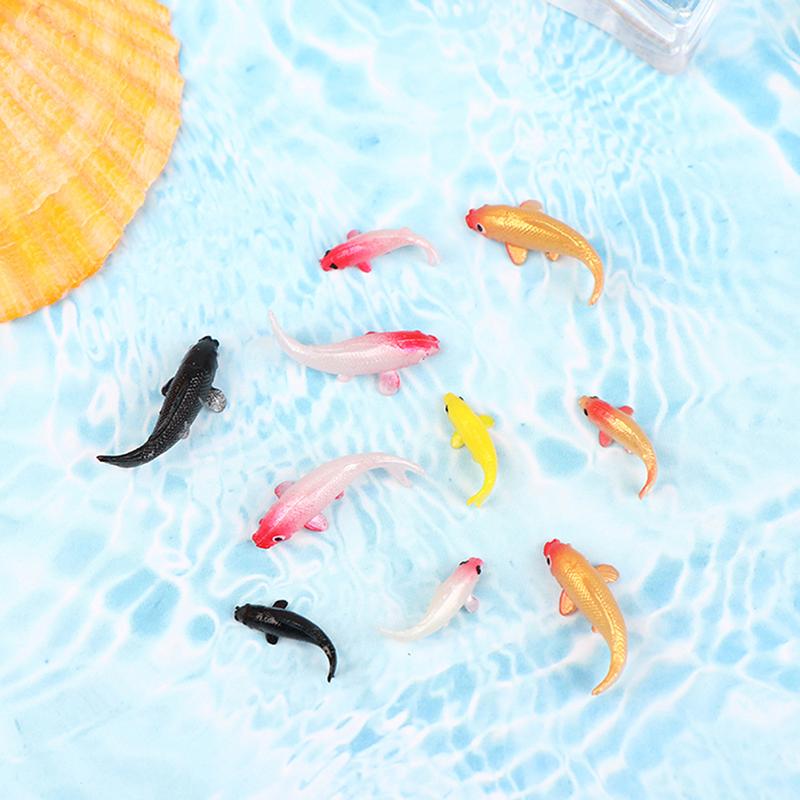 5Pcs Dollhouse Miniature Model Fish Carp Simulation Animals Kids Toys Figurines