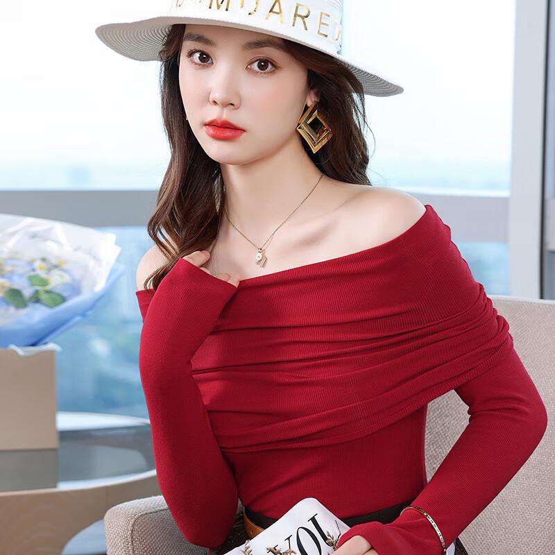 Women's Premium Off-Shoulder Long-Sleeve Knit Top