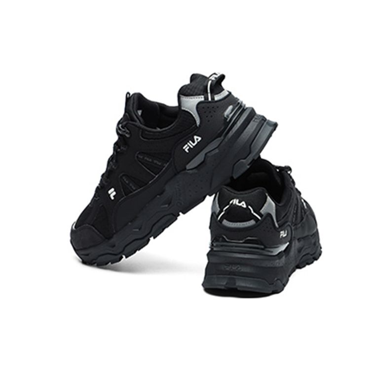 FILA Trek 1S Fabric Synthetic Leather Sports Comfort Low-Top Lifestyle Casual Shoes Men Casual Shoes Black F12M144127FBK