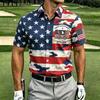 2026 New Men's American Flag 3D Printed Polo Shirt Summer Casual Short Sleeve Lapel Trend Sports