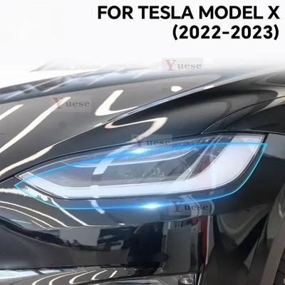 Pour Tesla Model X Film de Protection de Voiture Film pour Phares Miroir TPU Transparent Anti-Rayures Autocollant