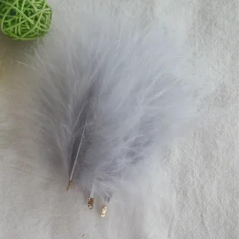 FeatherVelvet Feathers with Metal Clip Buckle, Turkey Plumas, DIY Feather Jewelry, Craft, Dream Catcher, Decoration Material, 10-12cm